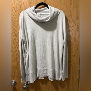 GAP White Ribbed Cowl Sweater
